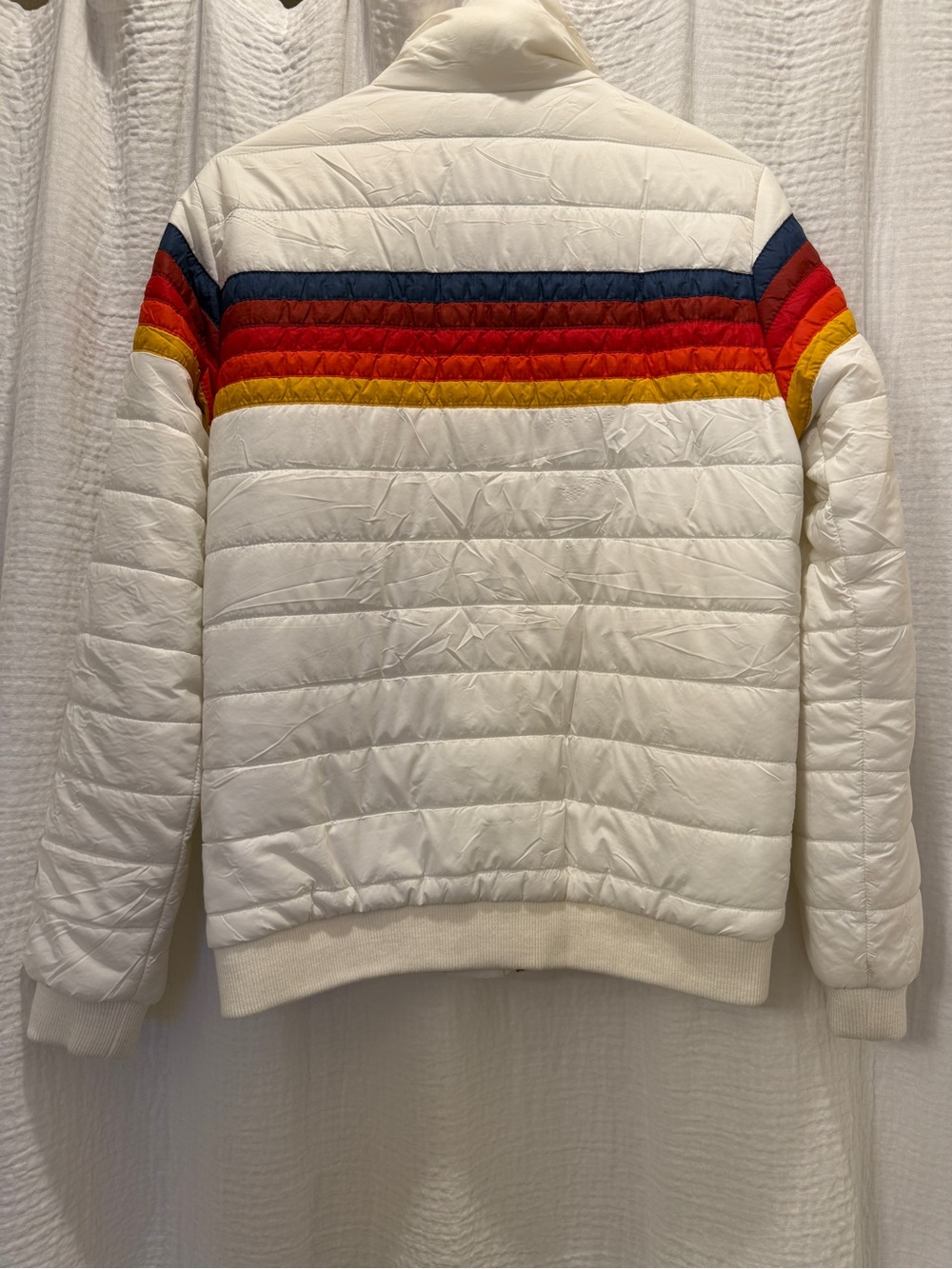 Aviator Nation 5 Stripe Puffer Jacket - White (Size Medium - NWOT) - Picture 11 of 15